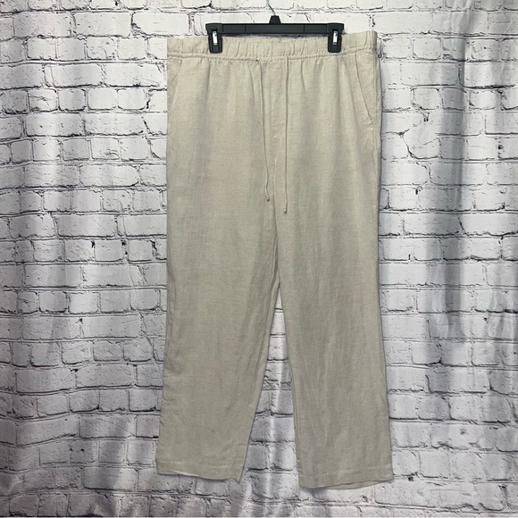H&M Linen Blend Ankle Length Pants Size Large - Picture 1 of 7